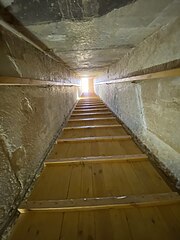 Descending passageway of the Bent Pyramid's Satellite pyramid.