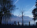 Vista sudoeste do Lago Léman, a partir de Montreux.