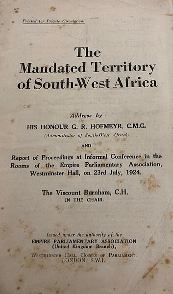 File:1924 Report of Proceedings at Informal Conference of the Empire Parliamentary Association 23 July 1924.jpg