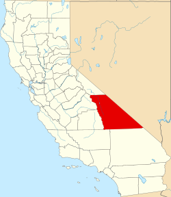 map of California highlighting Inyo County