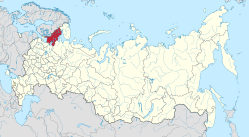 Republikken Karelijas beliggenhed i Den Russiske Føderation