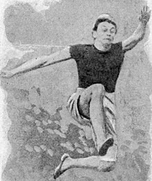 Photo d'un athlète pendant son saut.