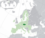 Mapa da República da Checa na Europa