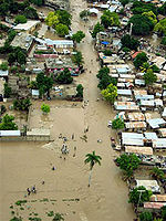 ハリケーンによる洪水に襲われたハイチ