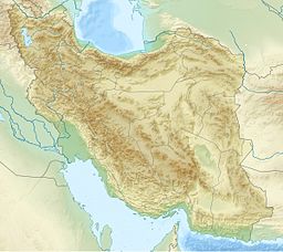 Nahavands läge på karta över Iran.
