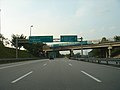 Linkedua Expressway in Malaysia after the Singapore–Malaysia Second Link Bridge, in the northbound direction.