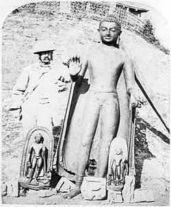 EB Harris with the Sultanganj Buddha. 1861/1862