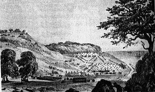 Лагерь русских войск после высадки десанта в устье реки Сочи. 13 апреля 1838 года.