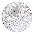 A finely tassellated wireframe sphere featuring over 5000 sample points.