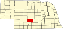 map of Nebraska highlighting Dawson County