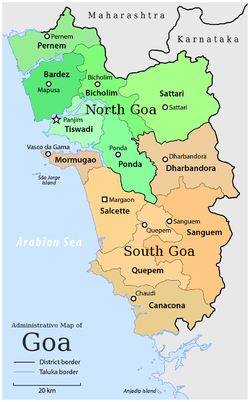 Location of दक्षिणगोवामण्डलम्