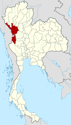 แผนที่ประเทศไทย จังหวัดตากเน้นสีแดง