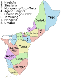 División de Guam en municipios.