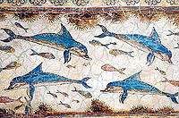 Δελφίνια, Κνωσσός, Κρήτη πριν 4.000 χρόνια - Dolphins, at Knossos, island of Crete, 4,000 years ago