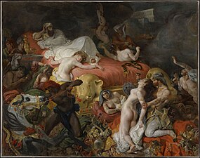 Śmierć Sardanapala, 1827, olej na płótnie, 395×495 cm, Luwr, Paryż