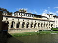 Banks of the Arno, with Corridoio Vasariano passage seen from the Ponte Vecchio