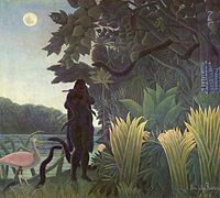 La charmeuse de Serpents (O Encantador de Cobras) (1907) por Henri Rousseau