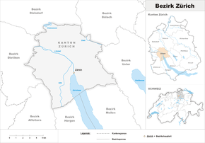 Karte von Bezirk Zürich