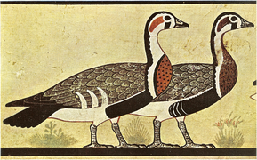 Détail de la fresque des « oies de Meïdoum », mastaba de Néfermaât et Itet, début de la IVe dynastie.