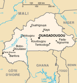 Kart over Burkina Faso