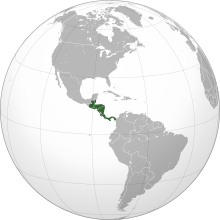 وسطی امریکا کا نقشہ
