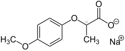 Strukturformel von (±)-2-(p-Methoxyphenoxy)propionicsäure