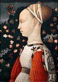 『ジネヴラ・デステ』 ピサネロ 1440頃 板、テンペラ 47 x 29 cm ナショナル ギャラリー（ロンドン）