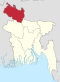 แผนที่แสดงอาณาเขตของภาครังปุระในประเทศบังกลาเทศ