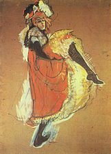A Henri de Toulouse-Lautrec li agradava molt el taronja, el color de la diversió: Jane Avril (1893–1896)