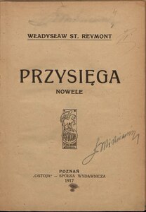 Władysław Stanisław Reymont, Przysięga