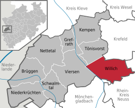 Kaart van Willich