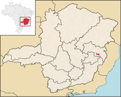 Localização de Itanhomi em Minas Gerais