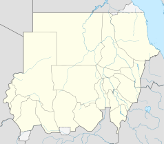 Mapa konturowa Sudanu, na dole po lewej znajduje się punkt z opisem „Ad-Duajn”