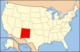 Karta över USA med New Mexico markerad