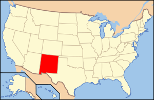 Zemljevid Združenih držav z označeno državo Nova Mehika