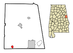 Location in Quận Randolph, Alabama
