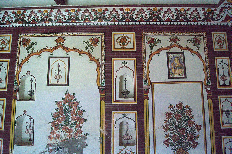 File:Interior wall paintings on palace of Kuthar Princely State,Himachal Prades,India.jpg