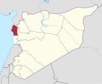 मानचित्र जिसमें लातक़िया اللاذقية‎ \ Latakia हाइलाइटेड है