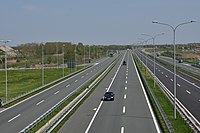 L'autoroute A1 près de la  12 Novi Sad-Centre (avril 2018).