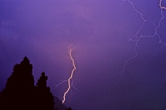 Cloud to ground Lightning strike near Trento (Italy)