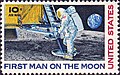 Sagèu estatsunidenc representant Armstrong sus la Luna