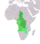 Zemljevid z označeno Srednjo Afriko