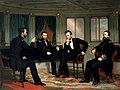 آبراهام لینکلن، ژنرال گرانت و ادمیرال پورتر در حال شنیدن اظهارات ژنرال شرمن. اثر جرج پیتر الکساندر هیلی