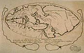 แผนที่โลกตามจิตนาการของโพซิโดนีอุส (150–130 ก่อนคริสต์ศักราช) วาดใน ค.ศ. 1628