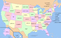 Map of the United States highlighting ന്യൂയോർക്ക്