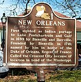 A historical sign at Jackson Square in the French Quarter of New Orleans