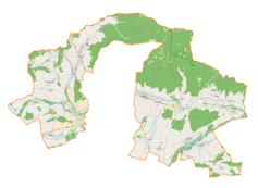 Mapa konturowa gminy wiejskiej Nowy Targ, na dole po prawej znajduje się punkt z opisem „Nowa Biała”