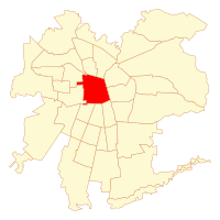 Location of Santiago commune in Greater Santiago