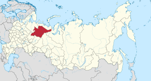 科米共和国在俄罗斯的位置。