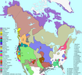 Image 34Language families of Indigenous peoples in North America shown across present-day Canada, Greenland, the United States, and northern Mexico (from Indigenous peoples of the Americas)